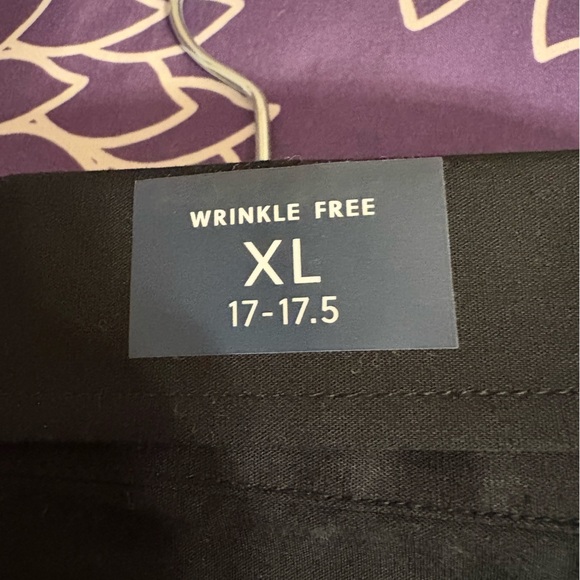 J Crew factory wrinkle free black men’s dress shirt, size 17 to 17.5, NWT - Picture 5 of 8